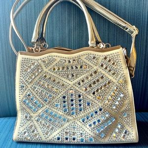 Brand New Bedazzled Gold Purse
